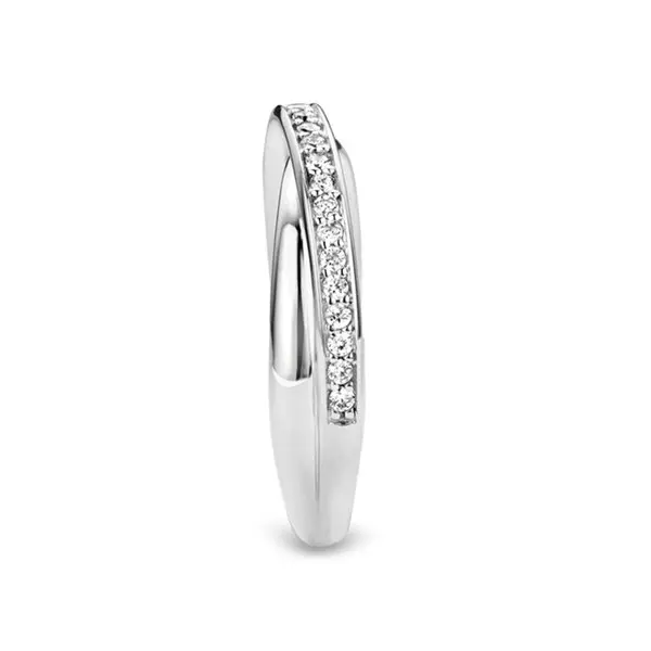 TI SENTO Silver Cubic Zirconia Wrap Ring - F6901 | F.Hinds