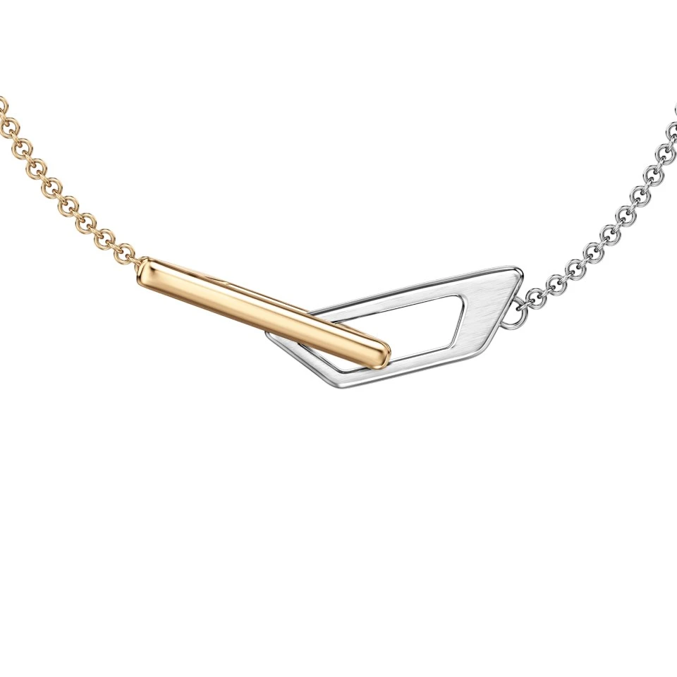 Diesel DX1687931 Steel Two Tone Logo Necklace - A9228 | F.Hinds