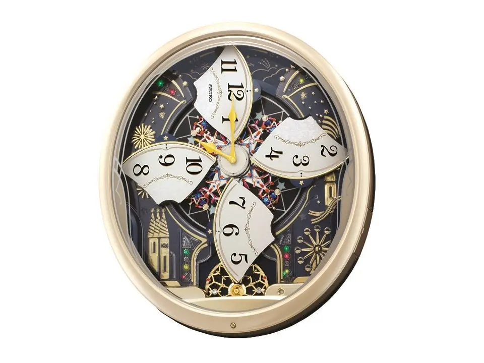 【完動品】RHYTHM SmallWorld CUORUM 4MH759 RHYTHM “Tri-Cracker” Musical Clock - 4MH759-R06（スモール