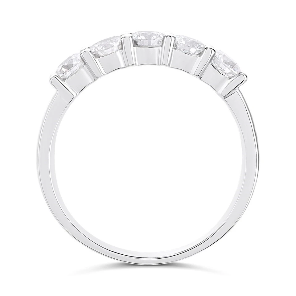 Polar Fire Platinum Diamond Five Stone Diamond Ring- 1ct (GLI