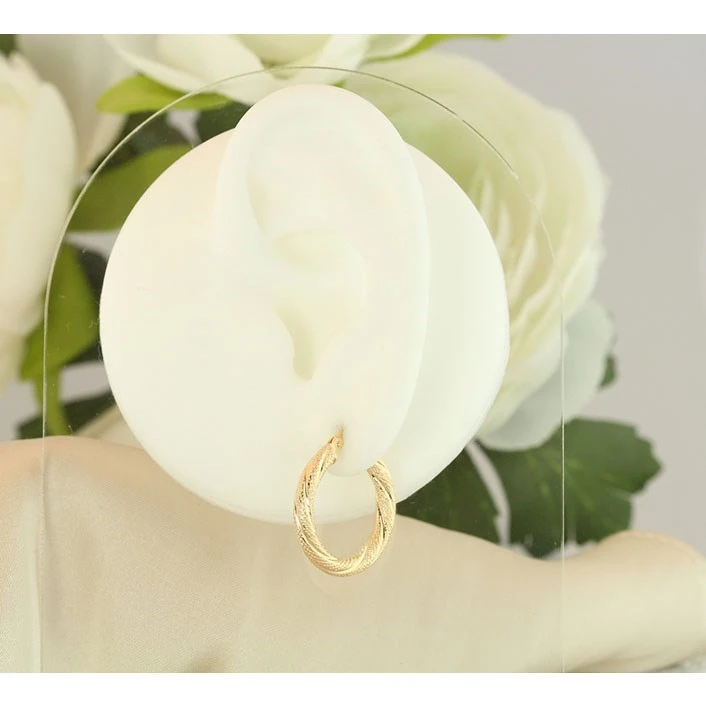 14KT Gold & Surgical Steel Snap Back Round Hoop Earrings – 2 Inch, 50mm + Bonus