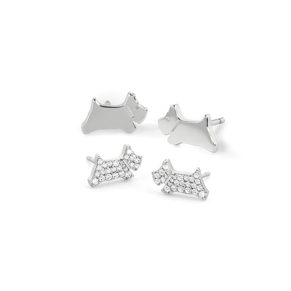 Orecchini Radley In Argento Con Ciondolo Cane Che Salta – Regalo In Confezione Originale