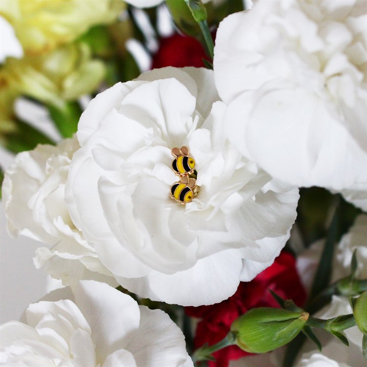 G0814 Bee Earrings In Flower.jpg