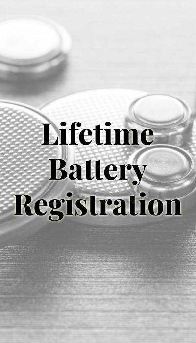Lifetime Battery Registration