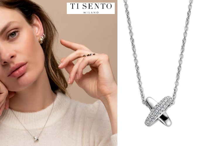 Ti Sento Milano Cross Shaped Linked Gold & Silver Milano Necklace | Giving Tree Gallery