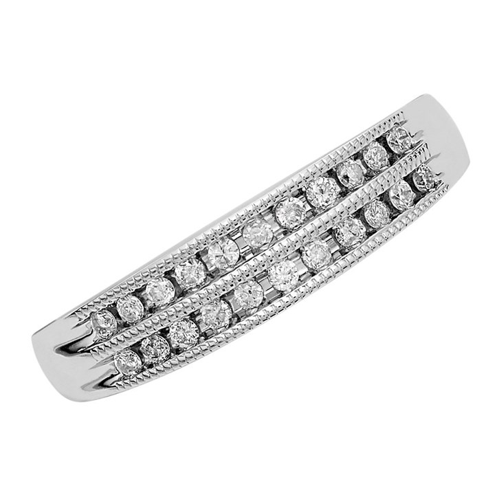 9ct White Gold 0.15ct Diamond Band Ring main image 1