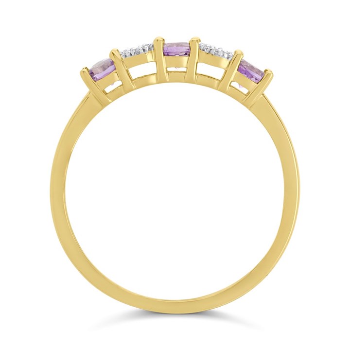 Diamond & 2.00ct Amethyst 9ct Gold Ring main image 1