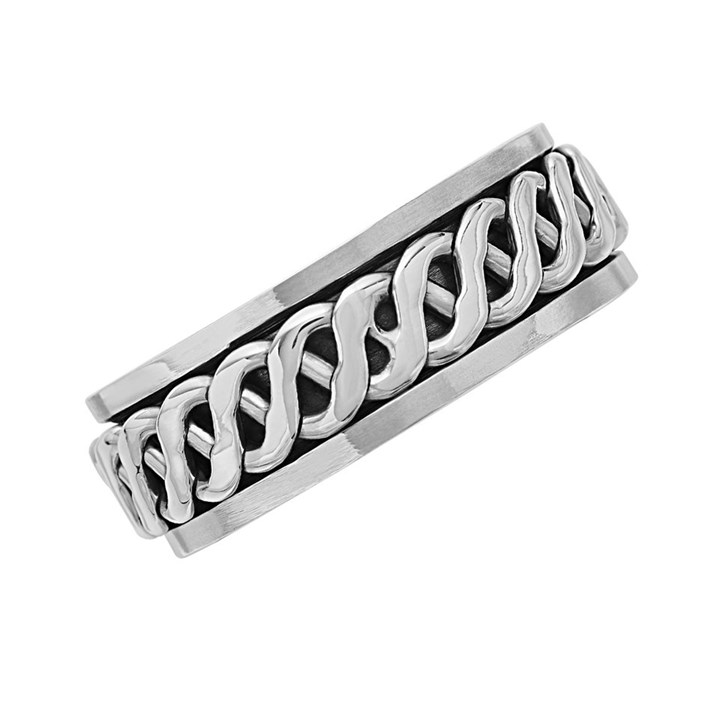 Silver Celtic Revolving Band Ring - F4833 | F.Hinds Jewellers