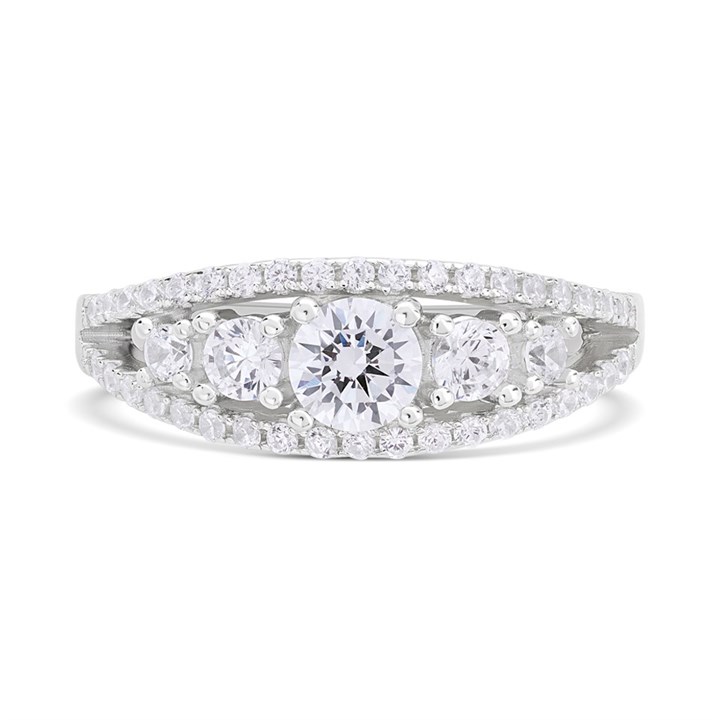 925 Silver Circle Cubic Zirconia Band Ring