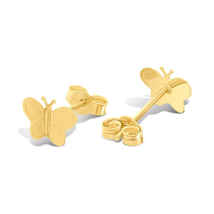 14ct Gold Butterfly Stud Earrings - G1334 | F.Hinds Jewellers