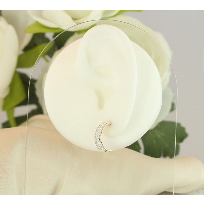 Vittoria Gold Crystal Half Hoop Earrings