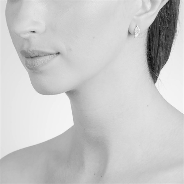 Cachet Leafy Gold Tone Crystal Stud Earrings J7426 F.Hinds Jewellers