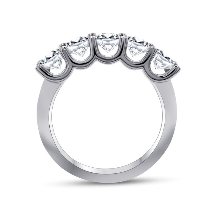 Blossom 9ct White Gold Lab Grown Diamond Five Stone Ring - 1.5ct ...