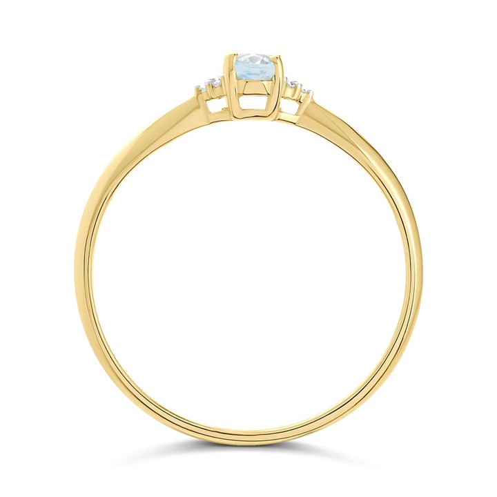 9ct Gold Blue Topaz And Diamond Birthstone Ring - December - R0212 | F ...