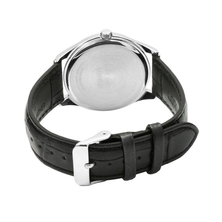 Lorus RJ647AX9 Black Leather Strap Watch W16229 F.Hinds Jewellers