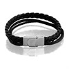 Joseph & George Triple Black Leather Bracelet - 8.5in - A3425 Alternative Image