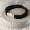 Joseph & George Triple Black Leather Bracelet - 8.5in - A3425 Alternative Image