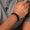 Joseph & George Triple Black Leather Bracelet - 8.5in - A3425 Alternative Image