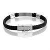 Joseph & George Black Leather ID Bracelet - 8.5in - A3427 Alternative Image