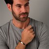 Joseph & George Black Leather ID Bracelet - 8.5in - A3427 Alternative Image