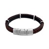 Joseph & George Brown Leather Stainless Steel Bracelet - A3439 Alternative Image
