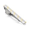 Two Tone Striped Cufflink And Tie Slide Set - A4563 Alternative Image