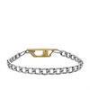 Diesel DX1338040 Stainless Steel And Gold Tone IP Logo Bracelet - A9209 Alternative Image
