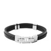 Fossil JF03686040 Black Leather Bracelet - A97138 Alternative Image