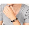 Fossil JF85460040 Black Leather And Antique Steel Bracelet - A9721 Alternative Image