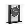 Black Glass And Brushed Aluminium Mantel Clock - C1269 Alternative Image