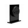 Black Glass And Brushed Aluminium Mantel Clock - C1269 Alternative Image