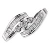 18ct White Gold Diamond Trilogy Crossover Ring - 1/3ct - D0729 Alternative Image
