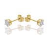 14ct Gold Princess Cut Diamond Solitaire Stud Earrings - 1/2ct per pair - D3906 Alternative Image