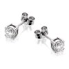 18ct White Gold 1 Carat Diamond Solitaire Stud Earrings - Certificated - D4506 Alternative Image