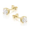 18ct Gold 1 Carat Diamond Solitaire Stud Earrings - Certificated - D4550 Alternative Image