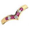 18ct Gold Diamond And Ruby Wishbone Ring - 15pts - D4874 Alternative Image