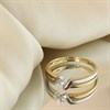 9ct Gold Two Colour Diamond Crossover Single Stone Ring - D5144 Alternative Image