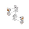 9ct White Gold Yellow Sapphire And Diamond Stud Earrings - 10pts per pair - D54104 Alternative Image