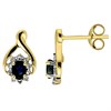 9ct Gold Sapphire And Diamond Stud Earrings - 5pts per pair - D54131 Alternative Image