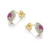 9ct Gold Ruby And Diamond Stud Earrings - 7pts per pair - D54136 Alternative Image