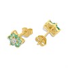 9ct Gold Emerald And Diamond Stud Earrings - D5476 Alternative Image