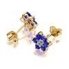 9ct Gold Diamond And Sapphire Stud Earrings - D5478 Alternative Image