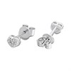 9ct White Gold Pave-Set Diamond Heart Stud Earrings - D5527 Alternative Image
