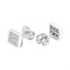 9ct White Gold Pave-Set Diamond Square Stud Earrings, 1/4ct/pr - D5557 Alternative Image
