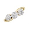 9ct Gold Diamond Trilogy Cluster Ring - 1/2ct - EXCLUSIVE - D5901 Alternative Image