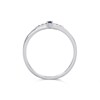 9ct White Gold Sapphire And Diamond Crossover Ring - D63141 Alternative Image