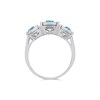 9ct White Gold Blue Topaz  And Diamond Trilogy Cluster Ring - 15pts - D63147 Alternative Image