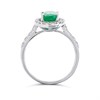 9ct White Gold Emerald And Diamond Cluster Ring - 1/2ct - D63165 Alternative Image