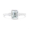 9ct White Gold Aquamarine And Diamond Three Stone Ring - D63184 Alternative Image