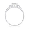 9ct White Gold Aquamarine And Diamond Three Stone Ring - D63184 Alternative Image